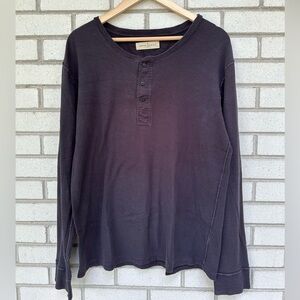 Imogene and Willie + black Henley shirt tee long sleeve L